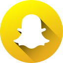 Circle,High quality,Long shadow,Media,Snapchat,Social,Social media